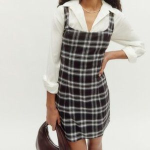 Reformation Bowes Dress in Black/White Check